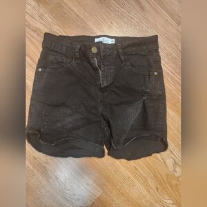 Windsor High Rise Destructed Hem Jean Shorts, Size XS